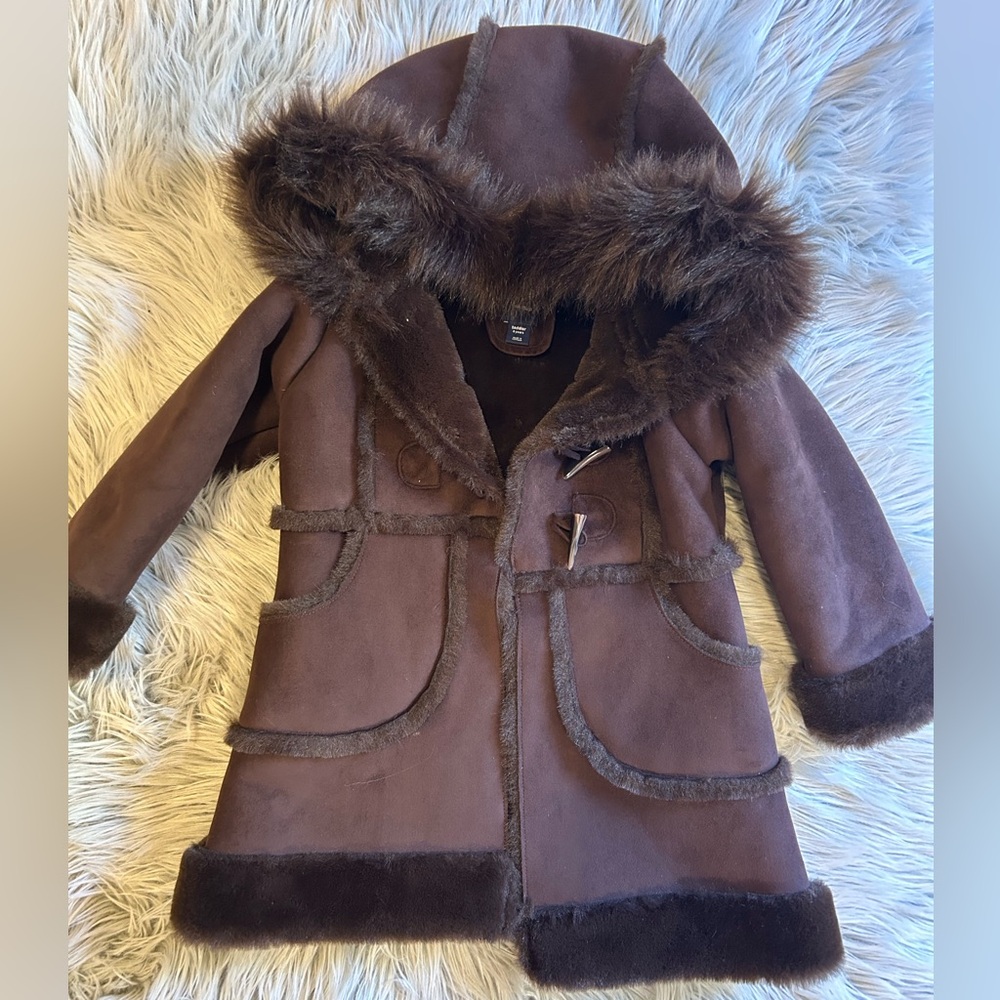 Suede Sherpa Coat - Gap 4T